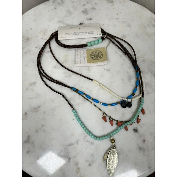 Handmade Necklace Village Artisian Stackable Multicolor - Picture 3 of 4